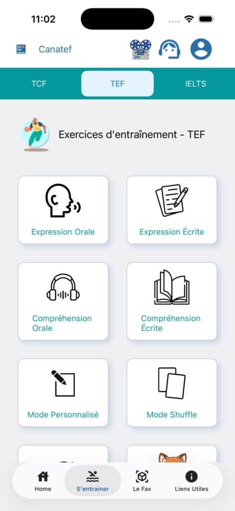 entrainement tef sur l'application canatef
